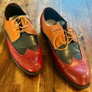 Handmade Italian Red and Tan Leather Men's shoes